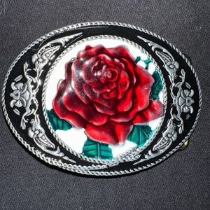 Vintage Rose Belt Buckle